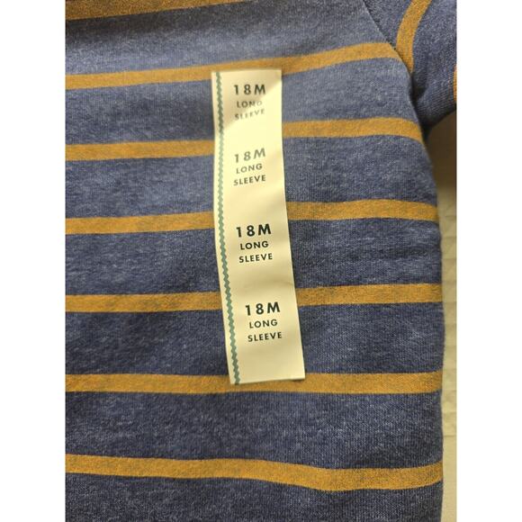Cat & Jack Boys Sweater Size 18 Months Blue Stripe Crew Neck - Picture 2 of 5